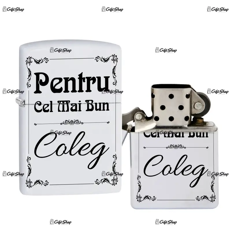 Cel mai bun coleg, bricheta metalica gravata laser cu mesaj